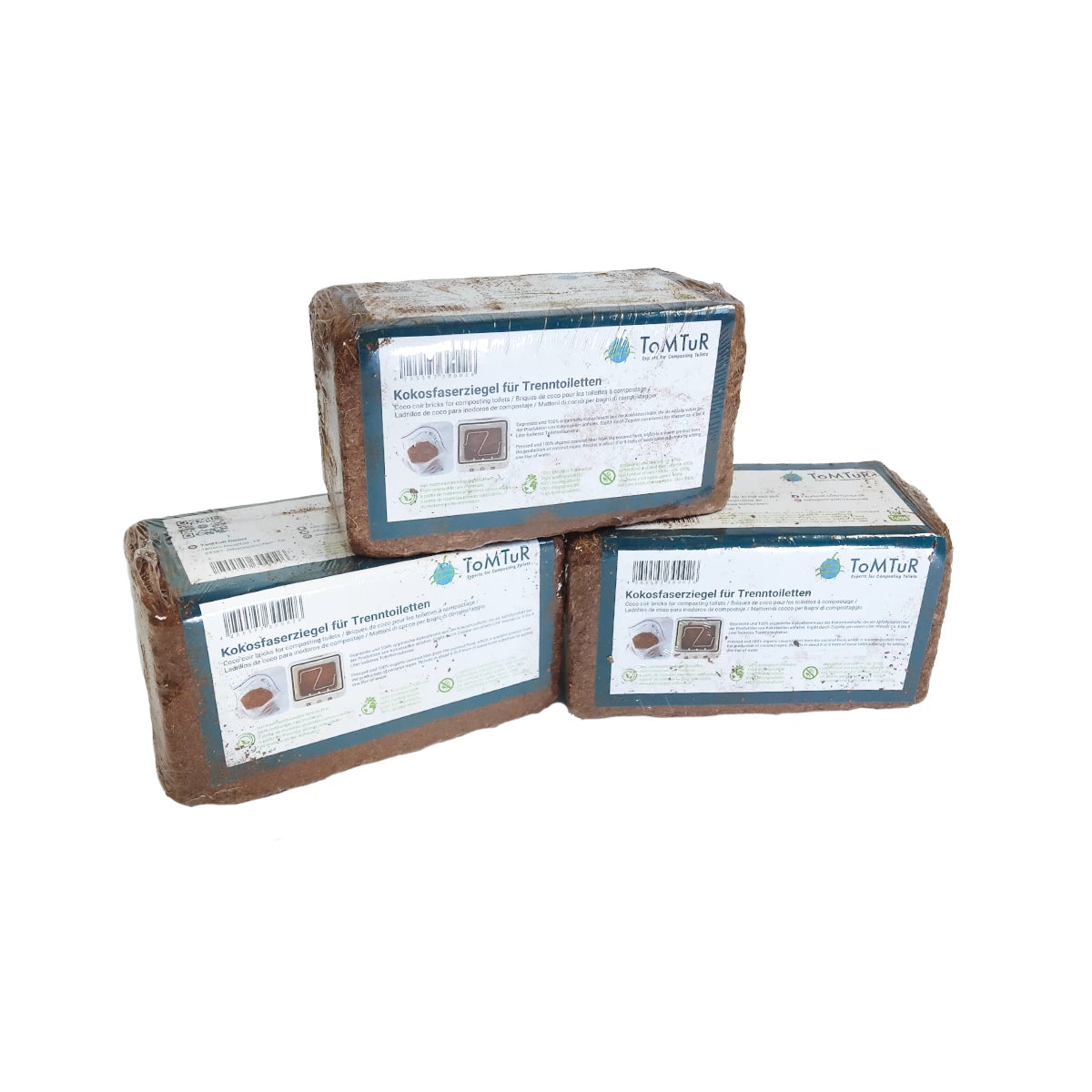 Set 3 cărămizi din fibră de cocos TomTur pentru toaleta cu compost Nature's Head®