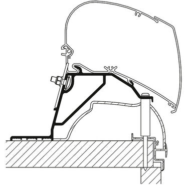 Adaptor THULE pentru montarea marchizelor de acoperis pentru rulote Hobby pana 2024, serii: 9200, 6200, 6300 - CampShop.ro
