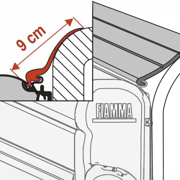 Apărătoare de ploaie cu bandă de etanșa Fiamma Rain Guard L 5 metri - CampShop.ro