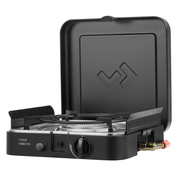 Aragaz pe gaz CADAC 1 Cook Turbo FFD cu un arzator si pot stand – camping si outdoor - CampShop.ro