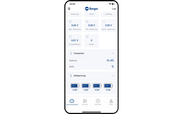 Baterie cu litiu Berger LiFePO4 Pro 200 Ah 12V cu Bluetooth (cu incalzire) - CampShop.ro