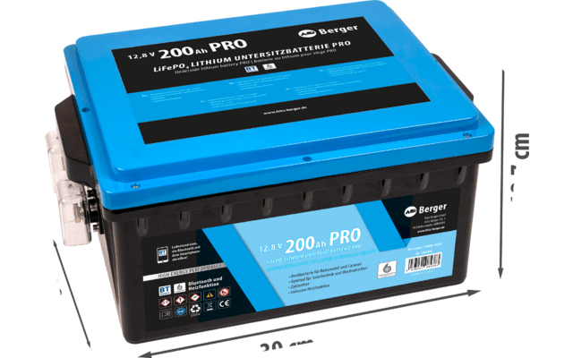 Baterie cu litiu Berger LiFePO4 Pro 200 Ah 12V cu Bluetooth și încălzitor - CampShop.ro
