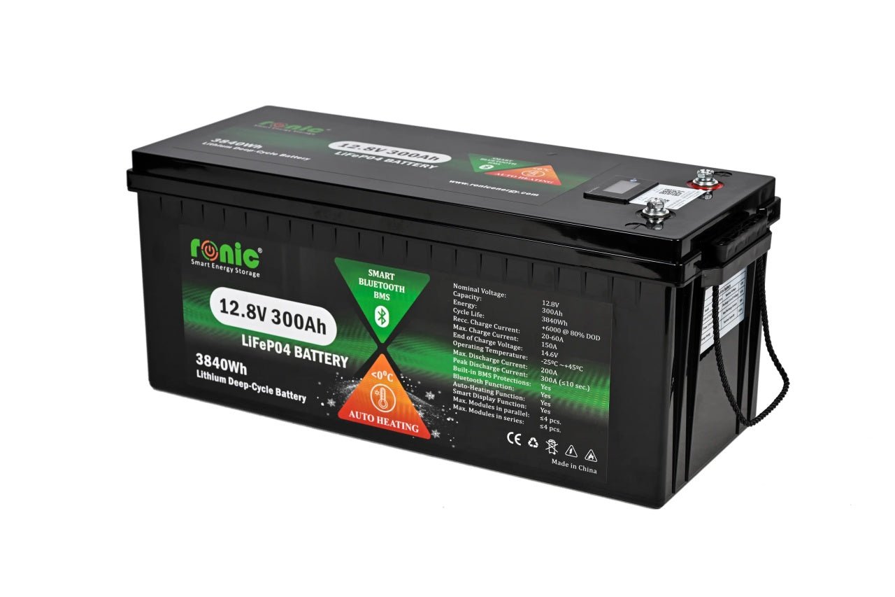 Baterie LiFePO4 12.8V 300Ah cu Bluetooth si functie auto - incalzire - CampShop.ro