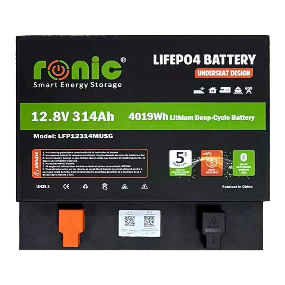 Baterie/Acumulator LiFePO4, 12.8V 314Ah, UnderSeat Design, Bluetooth si Auto-Incalzire, model LFP12314MUSG - CampShop.ro