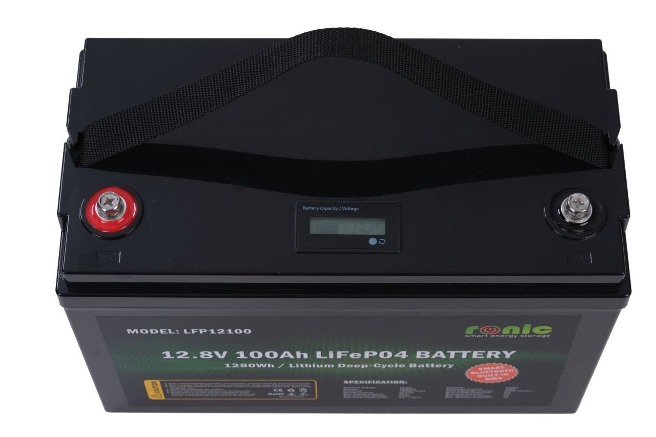 Baterie/Acumulator RONIC LiFePO4, 12.8V 100Ah, functie Bluetooth si LTCP, model LFP12100BT - CampShop.ro