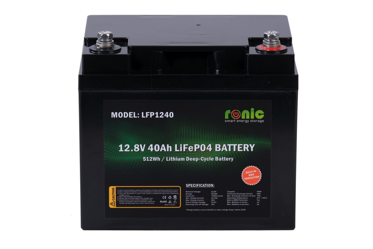 Baterie/Acumulator RONIC LiFePO4, 12.8V 40Ah, model LFP1240 - CampShop.ro