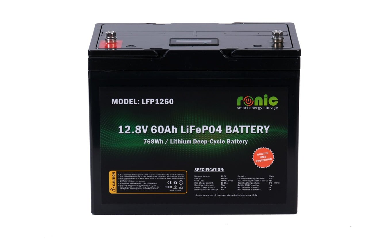 Baterie/Acumulator RONIC LiFePO4, 12.8V 60Ah, model LFP1260 - CampShop.ro