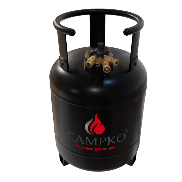 Butelie de gaz reîncărcabilă CAMPKO de 22 litri cu multivalvă 80% (Germania) - CampShop.ro