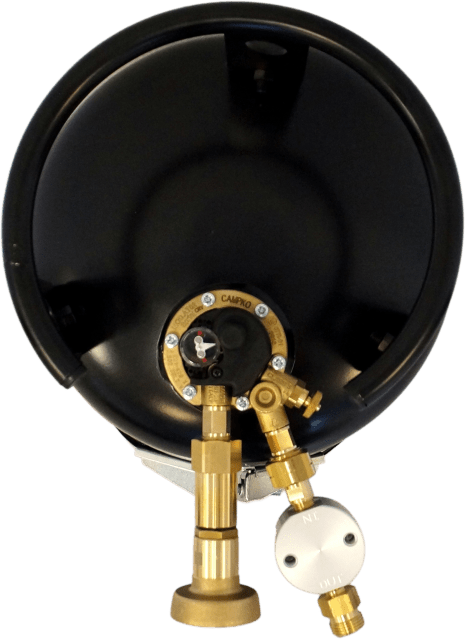 Butelie de gaz reîncărcabilă/ Tank CAMPKO de 30 litri cu multivalvă 80% (Germania) - CampShop.ro