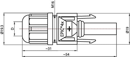 Conector fotovoltaic solar compatibil Mufa MC - 4 (tata) 1 bucata - CampShop.ro