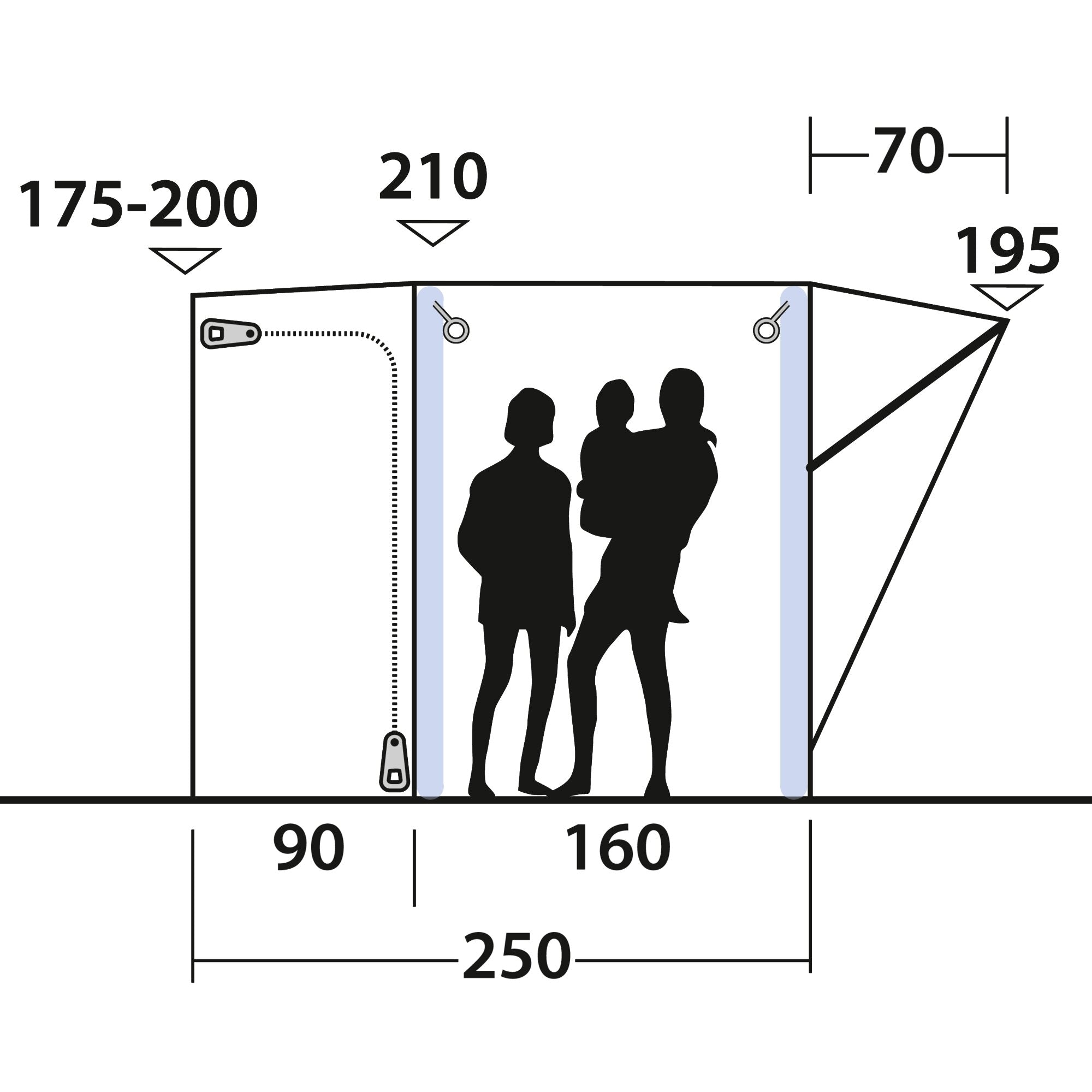 Cort pentru VAN Outwell Newburg 160 Air 260 x 210 x 160 cm - CampShop.ro