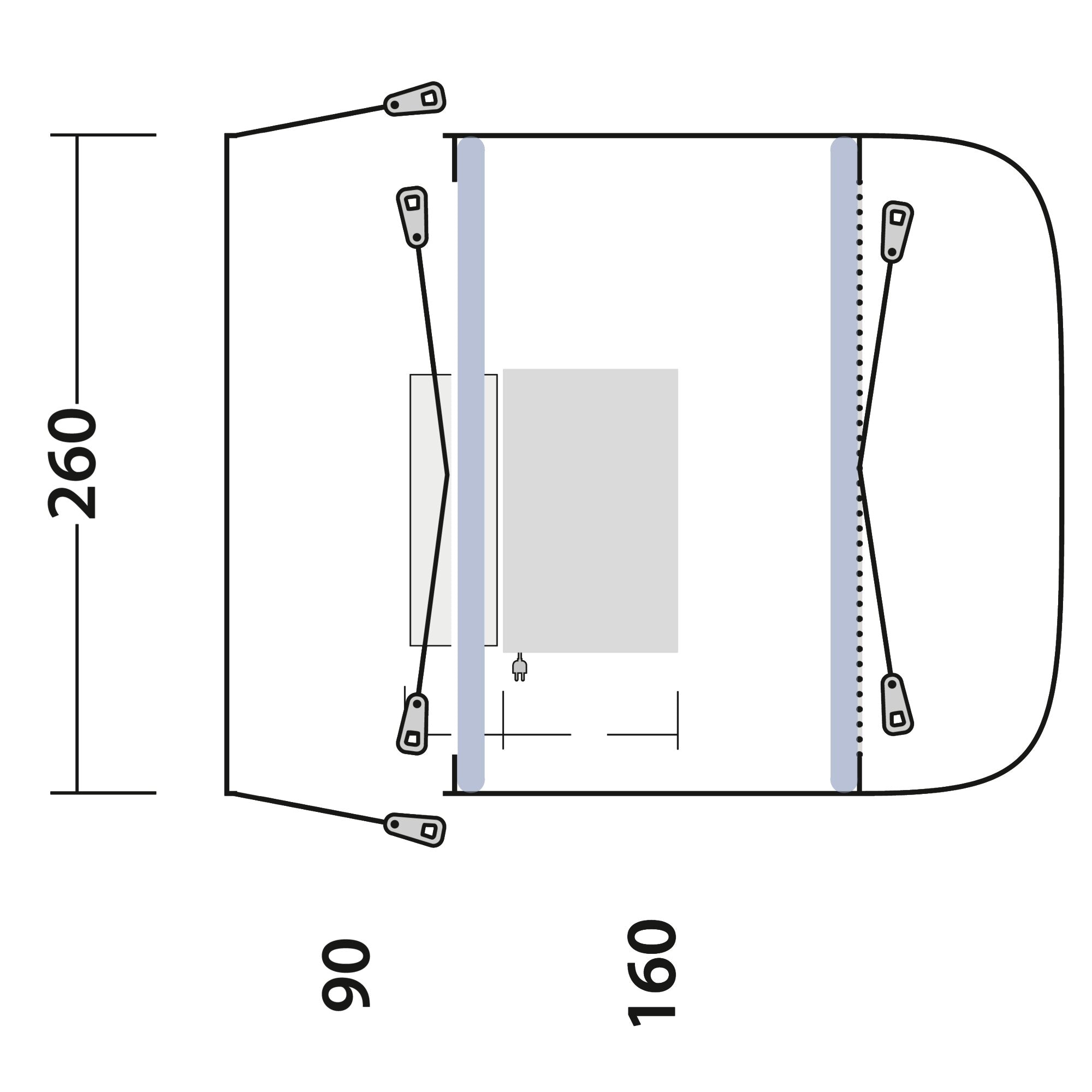 Cort pentru VAN Outwell Newburg 160 Air 260 x 210 x 160 cm - CampShop.ro