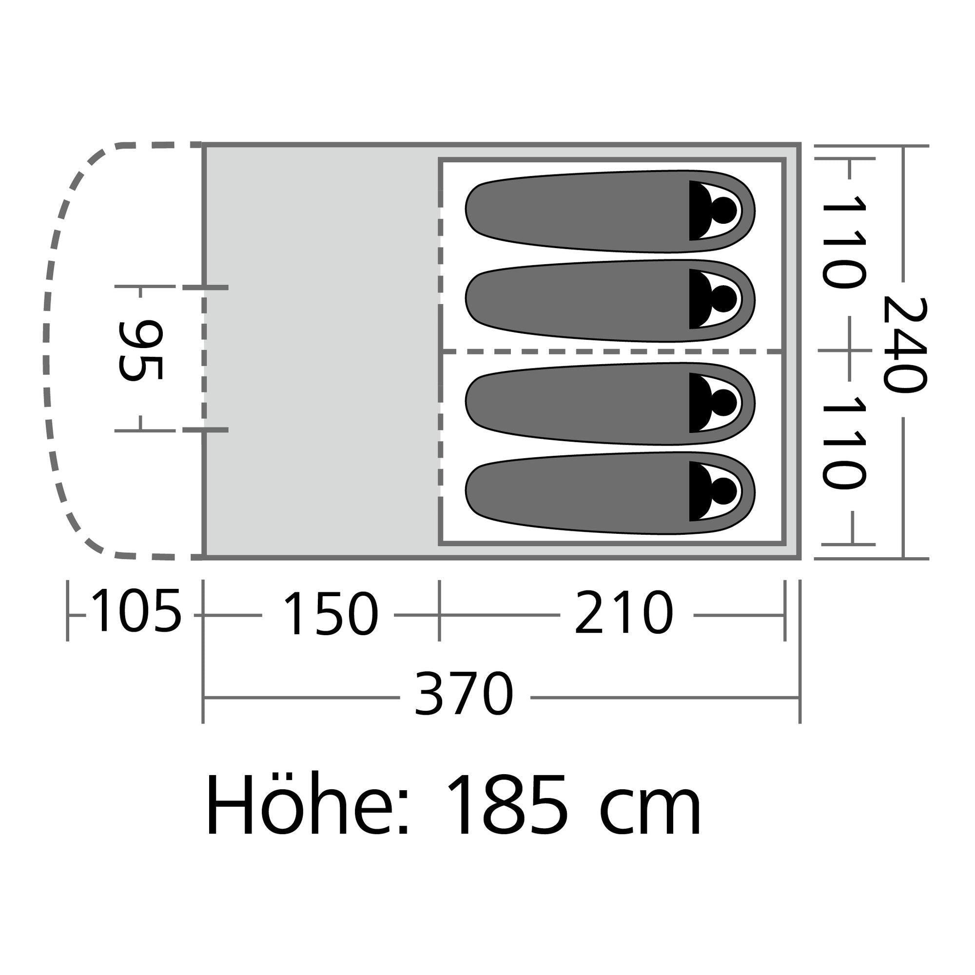 Cort tunel COLEMAN Palmdale 240 x 185 x 370 cm - CampShop.ro