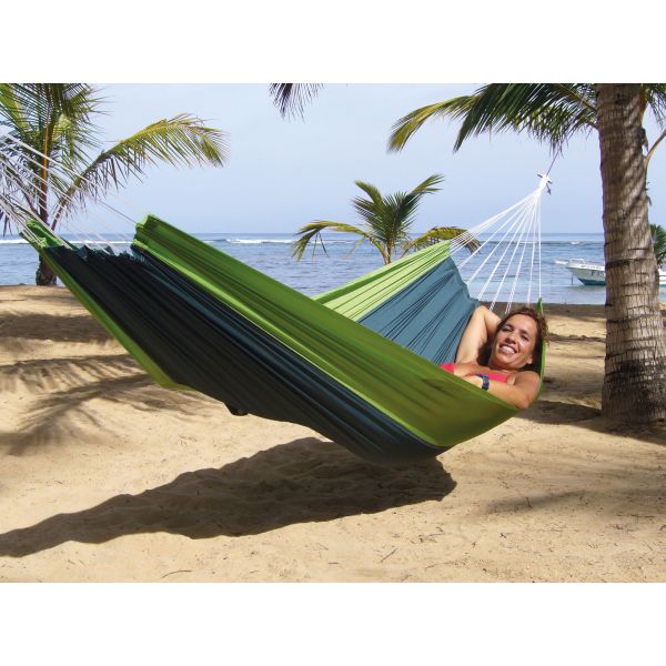 Hamac de camping/plaja cu sustinere maxima de 150 kg, Amazonas Silk - Traveler Forest - CampShop.ro