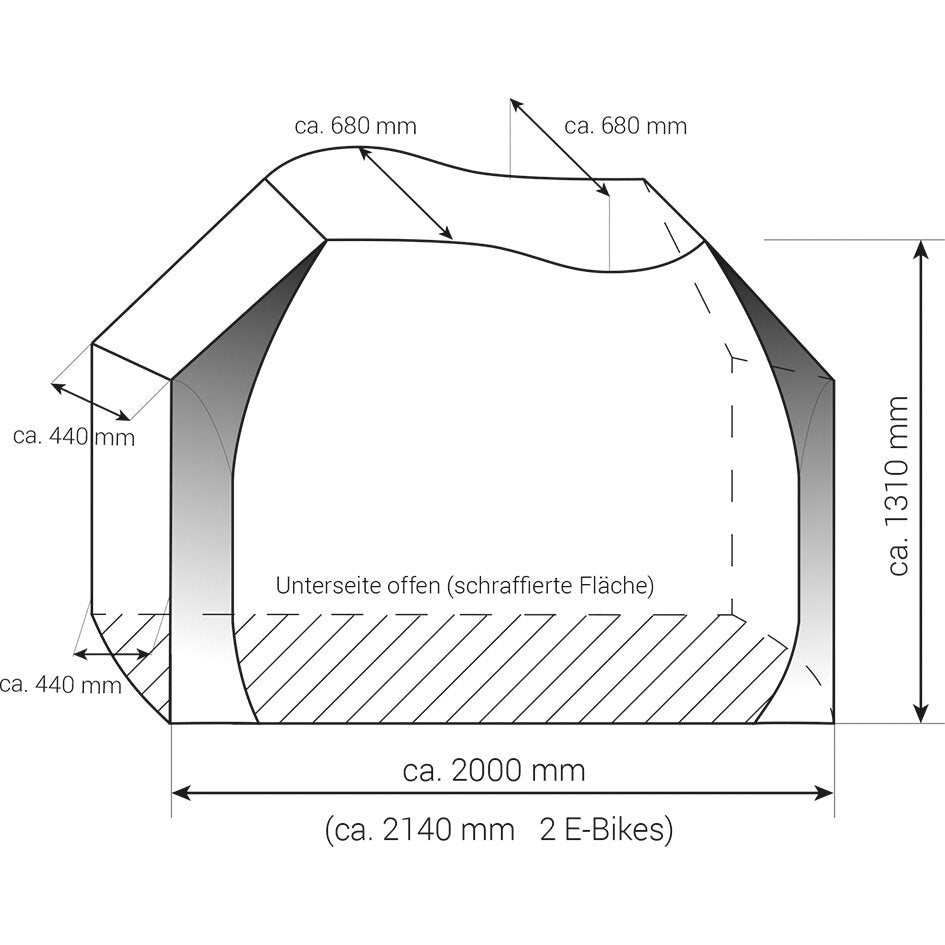 Husă de protecție Universal Zwoo pentru suporturi de biciclete pe cui sau pentru rulota, 2-3 biciclete, HINDERMANN - CampShop.ro