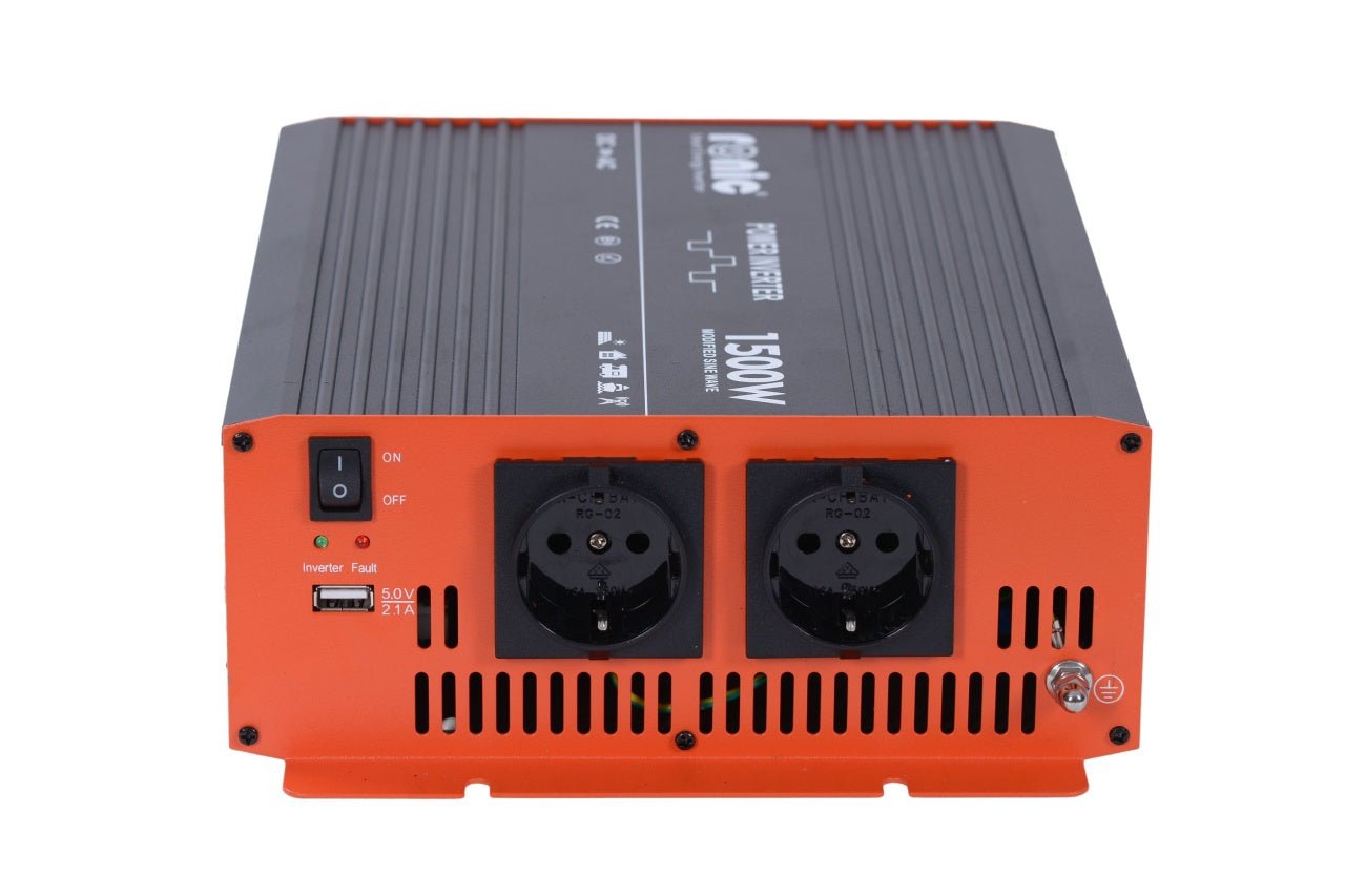 Invertor DC - AC cu Sinus Modificat, 12V - 230V, model RONIC KS1500M, 1500W/3000W - CampShop.ro