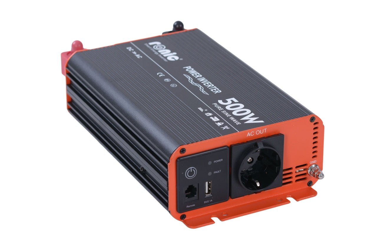 Invertor DC - AC cu Sinus PUR, 12V - 230V, model RONIC RS500P, 500W/1000W - CampShop.ro