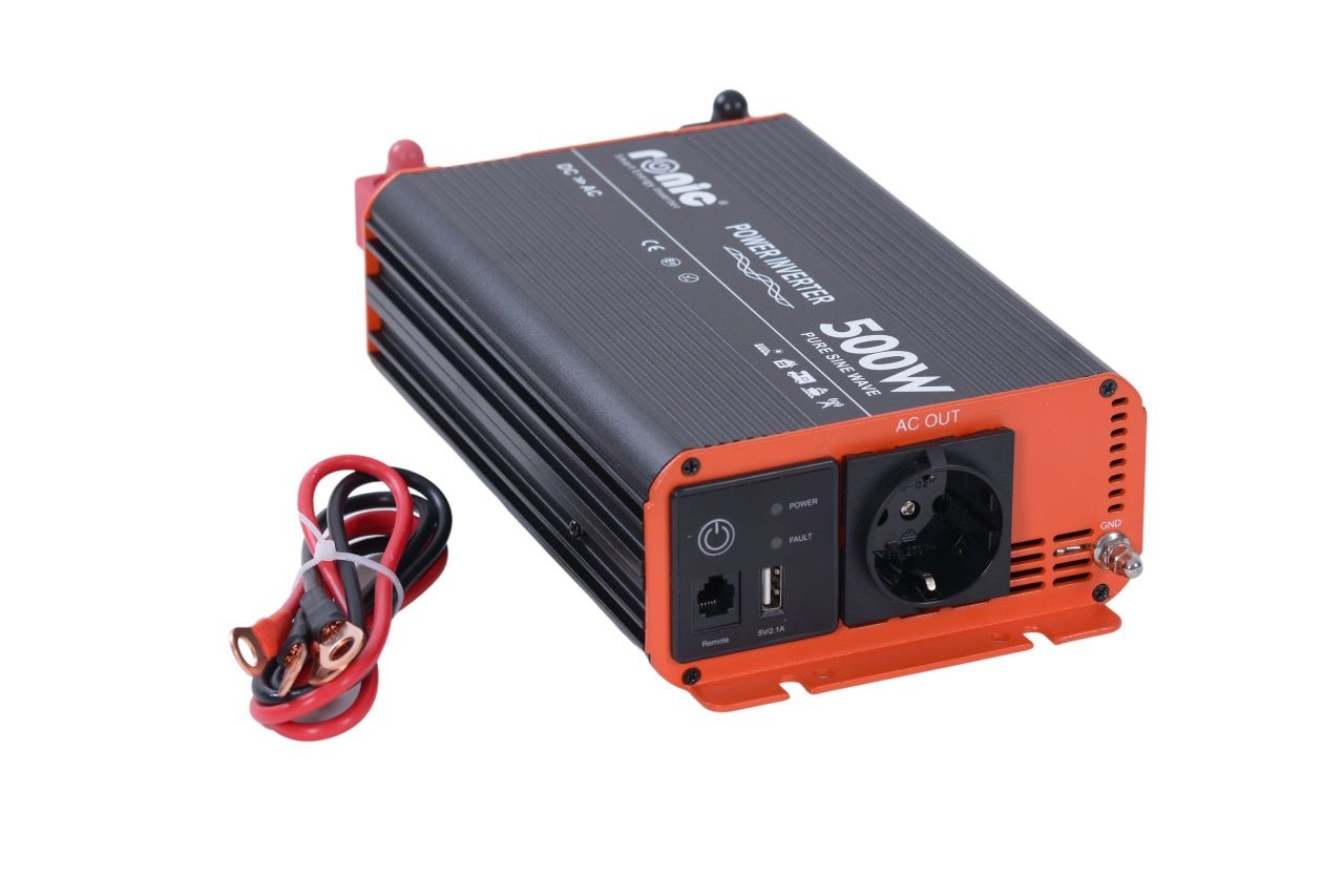 Invertor DC - AC cu Sinus PUR, 12V - 230V, model RONIC RS500P, 500W/1000W - CampShop.ro