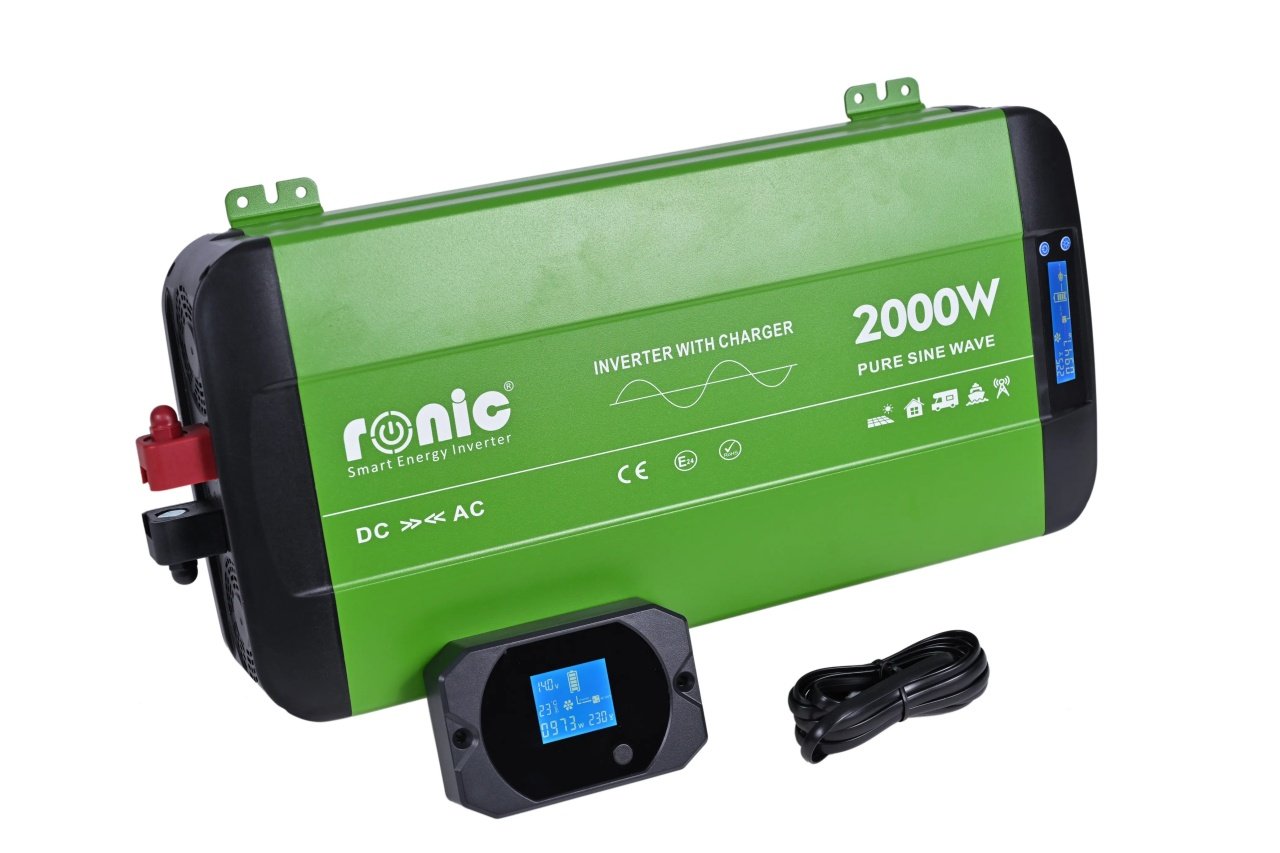 Invertor DC - AC cu Sinus PUR + Incarcator AC + Transfer Prioritate Automat, 12V - 230V, model RONIC HKC2000P, 2000W/4000W - CampShop.ro