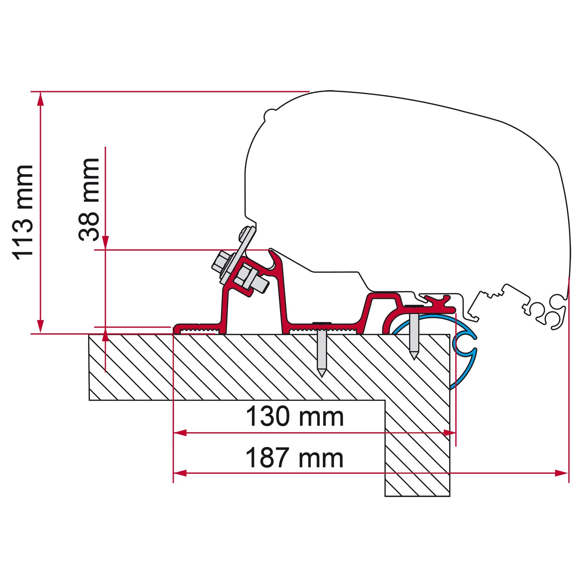 Kit adaptor universal Caravan Standard 400 cm pentru montaj marchiza F80 - CampShop.ro