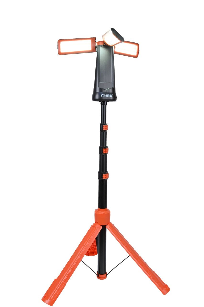 Lanterna/Proiector solar LED, stand tripod aluminiu extensibil 2.1 metri, RONIC CY300 - CampShop.ro