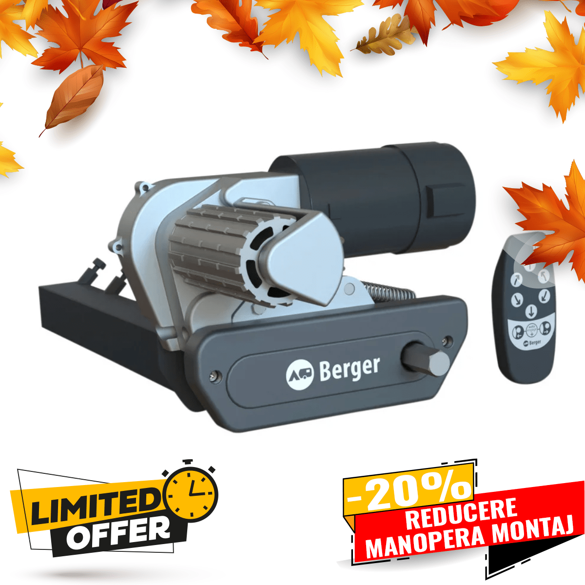 Mover electric cu doua motoare - BERGER Titanium - Antracit - CampShop.ro