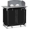Organizator bucatarie camping, 4 compartimente, negru, blat aluiniu, BERGER - CampShop.ro