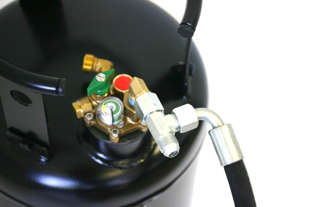 Piesă în T DREHMEISTER – filet 3/4" - 16 UNF pentru furtunuri de umplere GPL - CampShop.ro