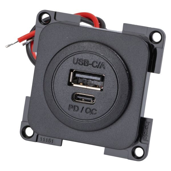 Priza incorporata cu convertor de tensiune integrat, 1 x USB - C si 1 X USB - A, Pro Car - CampShop.ro