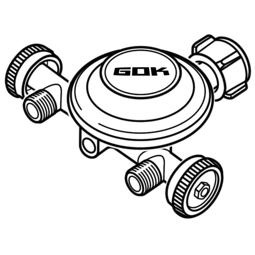 Regulator de joasa presiune cu controler, pentru camping - GOK - CampShop.ro