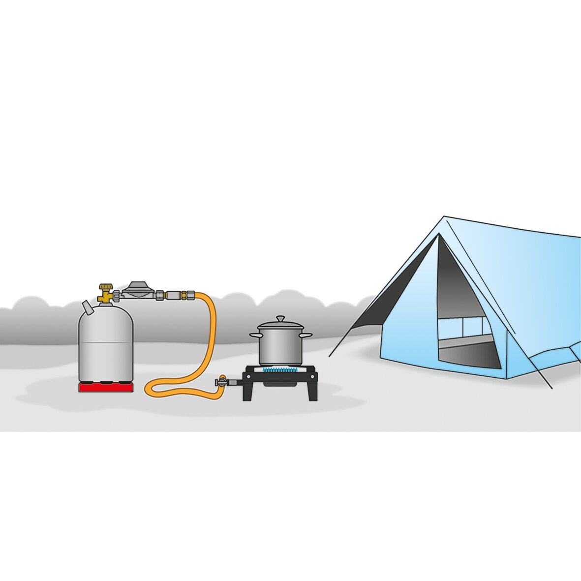Regulator de joasă presiune GOK camping 3 prize, 30 mbar - CampShop.ro