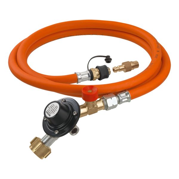 Regulator gaz cu furtun 120 cm 2 bar GOK – kit complet GPL rulotă/camper - CampShop.ro