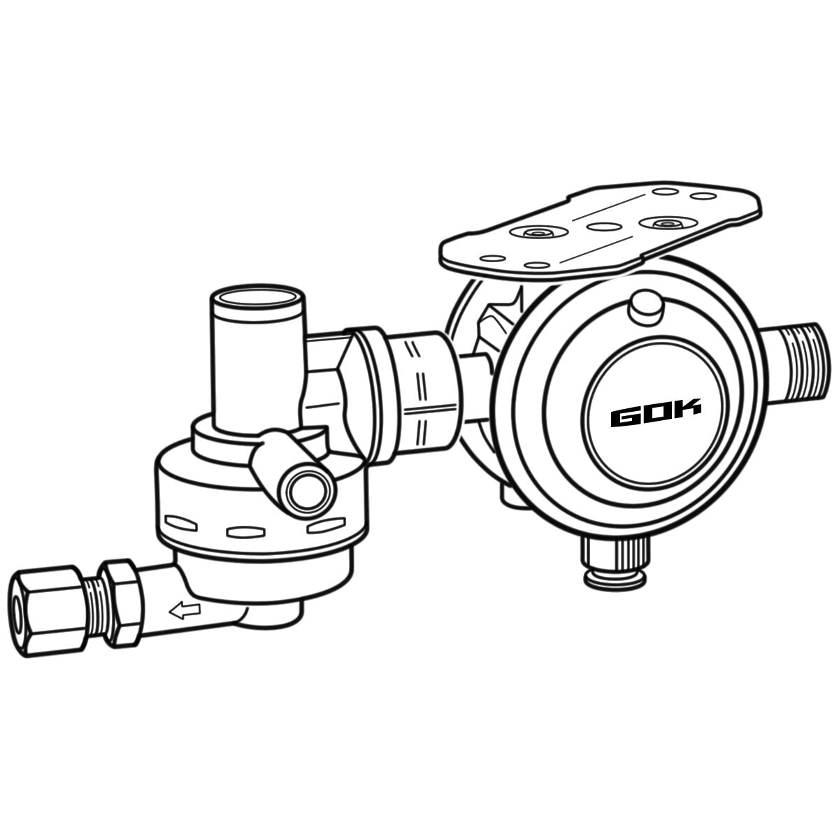 Regulator gaz cu senzor de impact pentru utilizare în mers Caramatic DriveOne Orizontal 30 mbar - CampShop.ro