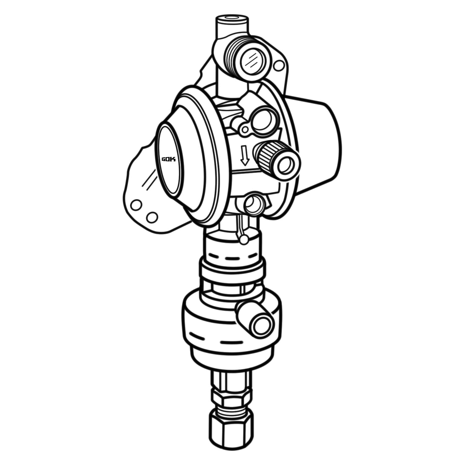 Regulator gaz cu senzor de impact pentru utilizare în mers Caramatic DriveOne Vertical 50 mbar, RVS 8 - CampShop.ro