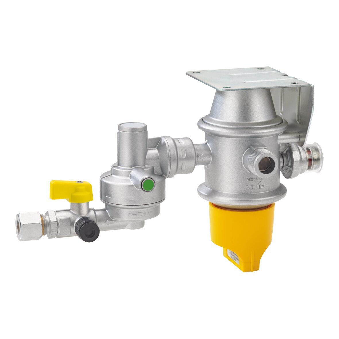 Regulator pentru doua butelii/cilindre de gaz - Caramatic DriveTwo Orizontal 50 mbar, racord 8 - CampShop.ro