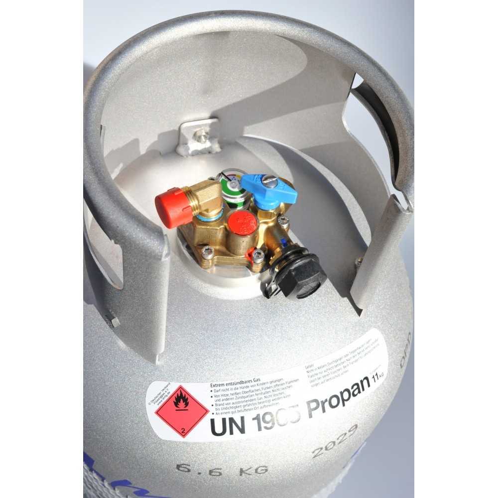 Rezervor GPL din aluminu, reincarcabil, Alugas Travel Mate – 11 Kg ( 27 litri ), cu multivalva si indicator umplere - CampShop.ro