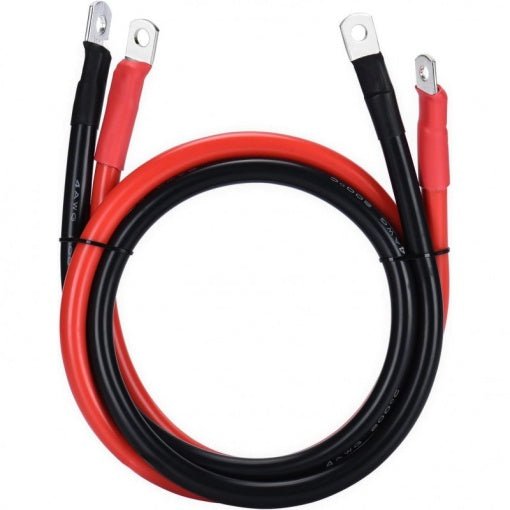 Set 2 Cabluri Conectare Acumulatori – 70mm², 150cm lungime, cu Papuci Cupru de 70/8 mm - CampShop.ro