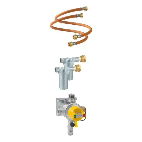 Set Caramatic ProTwo 50 mbar – regulator gaz cu comutare automată două butelii, GOK - CampShop.ro