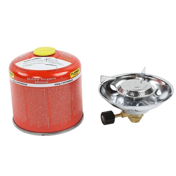 Set Miniaragaz camping cu Arzător Flamex 300S + butelie gaz 500g - CampShop.ro