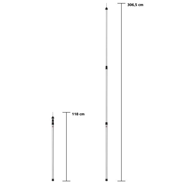 Stâlp telescopic din aluminiu 118 - 306,5 cm - CampShop.ro