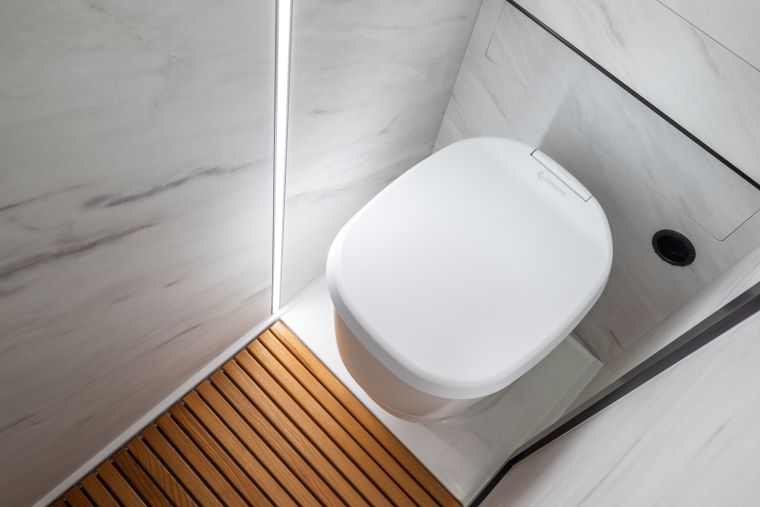 Toaleta pt. rulota, autorulota, barca, fara apa, Clesana C1, cu baza rotunda pivotanta - CampShop.ro