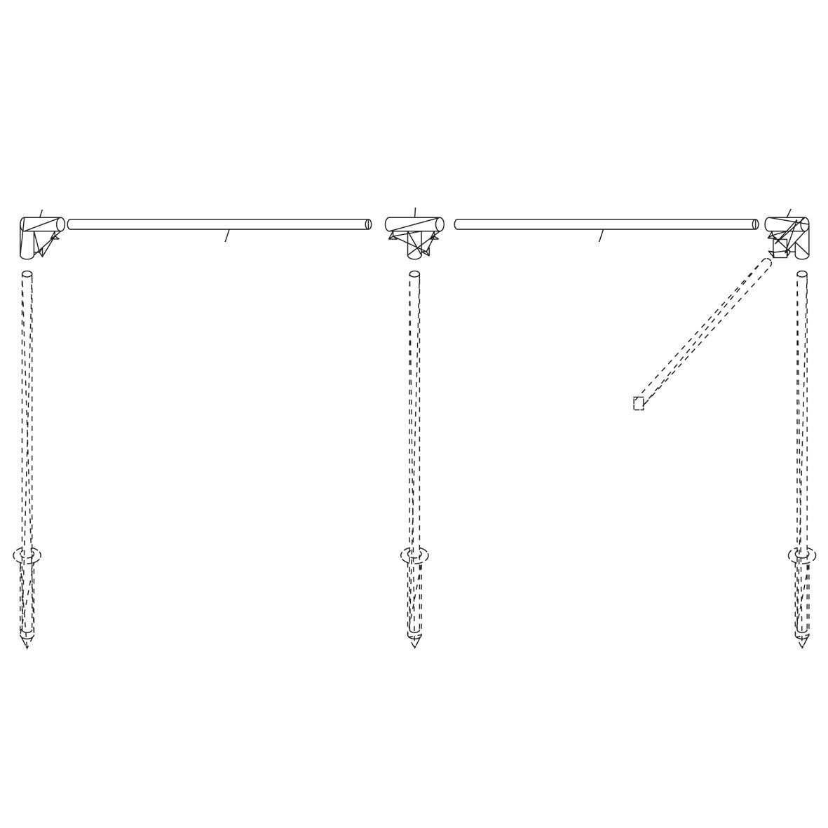 Tub intermediar de legătură pentru paravant PIPER 950 x 25 mm - CampShop.ro