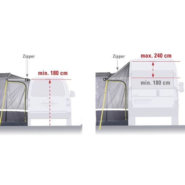 Umbrar pentru Van High Peak Tramp Grey 2.0 340 x 210 x 320 cm - CampShop.ro