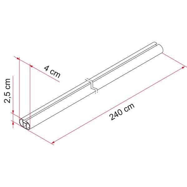 Bara de fixare accesorii (marchize, panouri solare, cutii bagaj) FIAMMA PRO L - campshop.ro