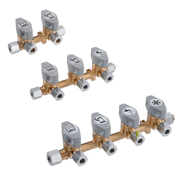 Bloc distributie cu robineti gaz pentru 2, 3 sau 4 accesorii, GOK - campshop.ro