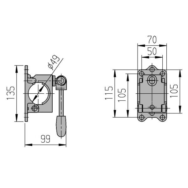 Clemă din fontă AL-KO pentru tub cu diametru de 48 mm - campshop.ro