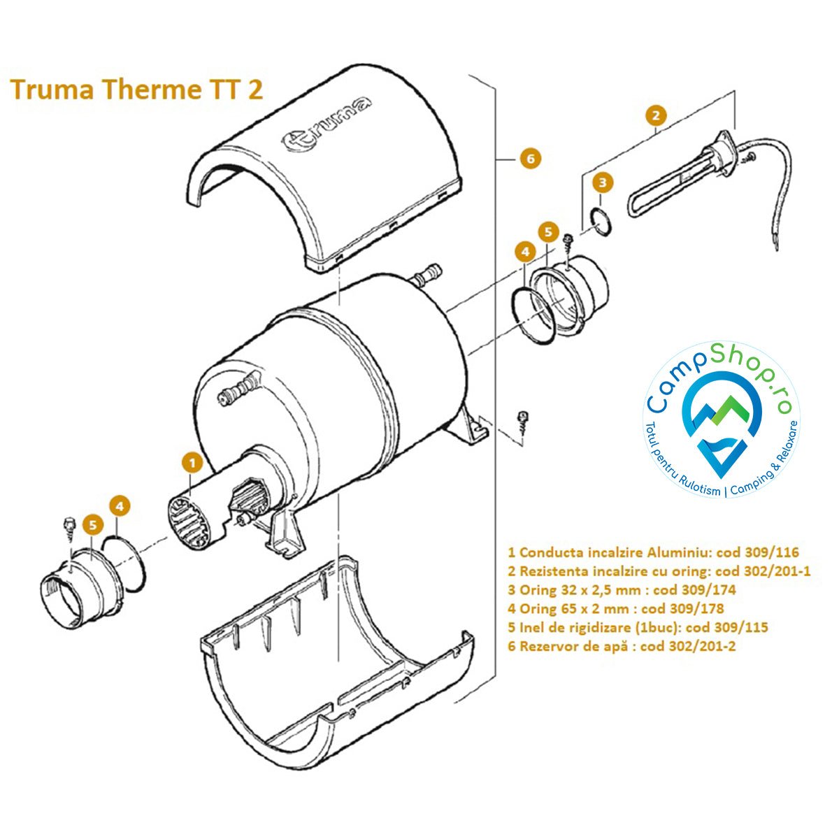 Conductă de încălzire WT pentru boiler-ul TRUMA Therme TT2 - campshop.ro