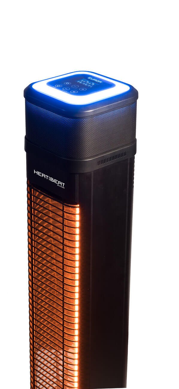 Incalzitor de terasa Eurom Heat and Beat Tower (lumini LED si boxe incluse) - CampShop.ro