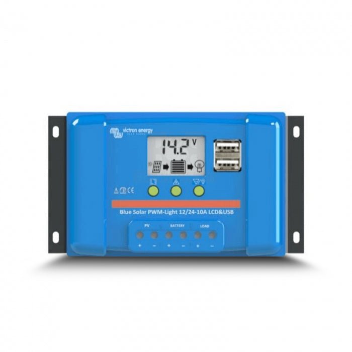 Incarcator solar LCD&USB 12V/24V 10A Victron Energy BlueSolar PWM-LCD&USB 12/24V-10A - CampShop.ro