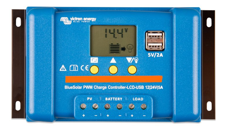 Incarcator solar LCD&USB 12V/24V 30A Victron Energy BlueSolar PWM-LCD&USB 12/24V-30A - CampShop.ro